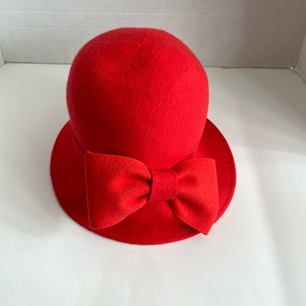 Kate Spade Red Bow Cloche Hat